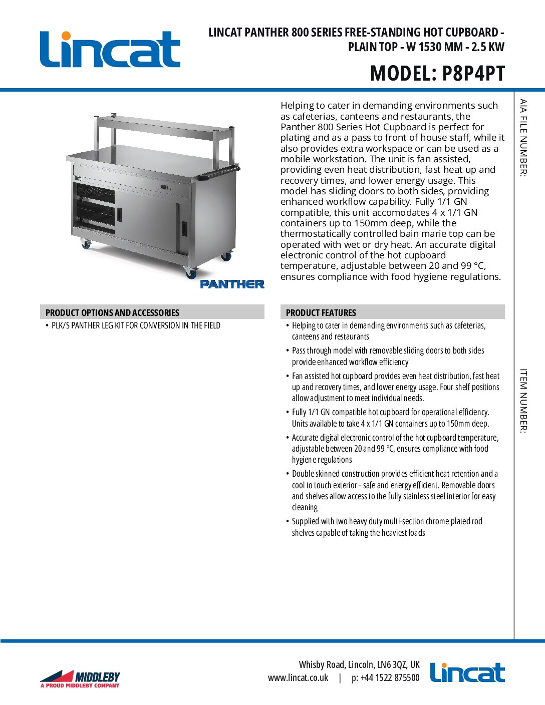 Lincat P8P4 Hot Cupboard with Plain Top Lincat P8P4 Hot Cupboard with Plain Top - Image 3