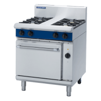Blue Seal GE54D Gas 4 Burner with Electric Convection Oven, 750mm wide