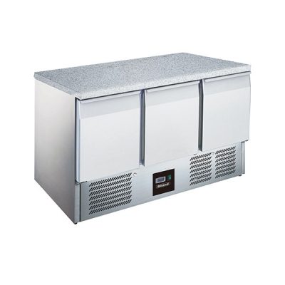 BLIZZARD BCC3-GR-TOP Compact Gastronorm Counter with Granite Worktop 368L, 700mm (d)