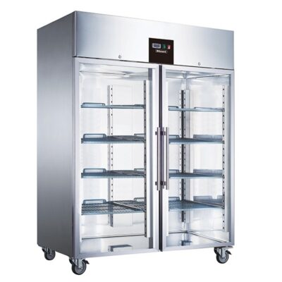 BLIZZARD BR2SSCR Ventilated Gastronorm Glass Double Door Refrigerator 1300L