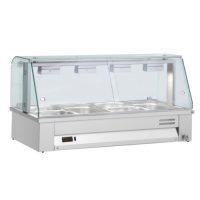 INOMAK MBV614 Counter Top Gastronorm Bain Marie with Glass Display Case