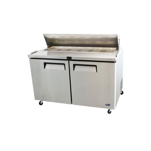 Atosa MSF8303GR Double Wide Door Refrigerated Prep Table with GN Pans 487L