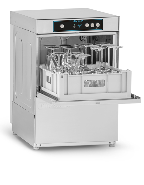 BLIZZARD STORM40 Glasswasher 13amp plug 400mm basket BLIZZARD STORM40 Glasswasher