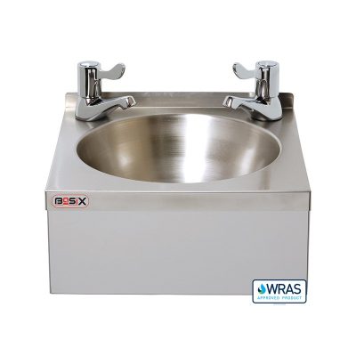 Mechline Basix WS2L Stainless Steel Handwash Basin with 3" Lever Taps