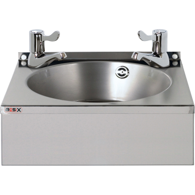 Mechline Basix WS4L Stainless Steel Handwash Basin with 3" Lever Taps