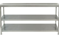 Parry TAB096002 Stainless Steel Centre Table With Two Undershelves - 900mm(w)