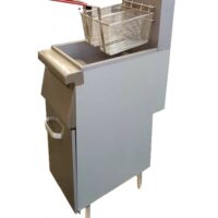 Commercial Natural Gas Single Tank Fryer Twin Baskets 400mm wide