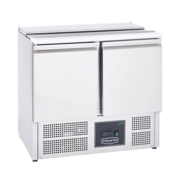 Sterling Pro Cobus SPU200SL 2 Door Hinged Lid & Chop Board Saladette Counter
