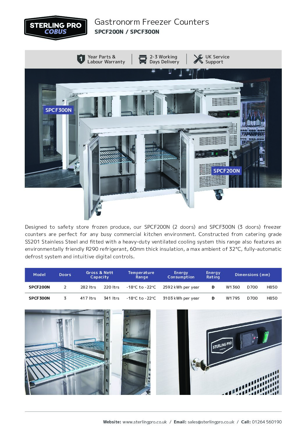 Sterling Pro SPCF300N 3 Door Freezer Counter 417L Sterling Pro SPCF300N 3 Door Freezer Counter 417L - Image 6