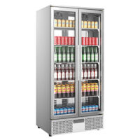 GRADED Sterling Pro Green SP220-STS Double Door Stainless Steel Upright Bottle Cooler, 458L