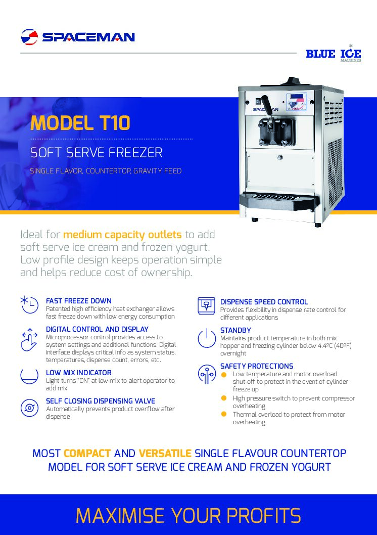 Spaceman T10 Countertop Soft Serve Ice Cream Machine Spaceman T10 Countertop Soft Serve Ice Cream Machine - Image 3