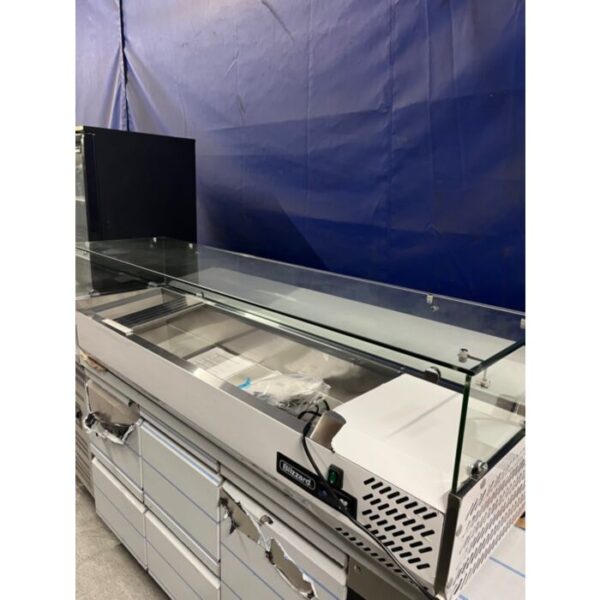 GRADED Blizzard TOP1500CR 1.5m Glass Canopy Prep Top – 1/3 Gastronorm