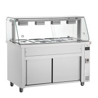 INOMAK MFV711 Gastronorm Bain Marie with Glass Structure & Ambient Base